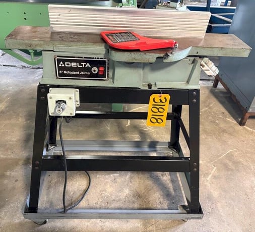 6" Delta #37-280, jointer, 3-knife head, 6-3/8" x 35-3/4" tbl., stand w/ casters - Image 1