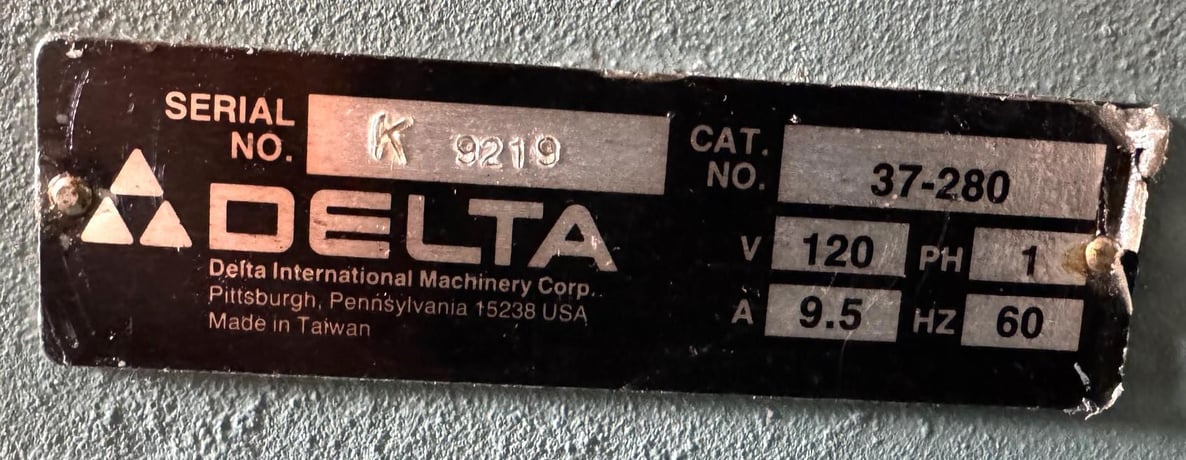 6" Delta #37-280, jointer, 3-knife head, 6-3/8" x 35-3/4" tbl., stand w/ casters - Image 7
