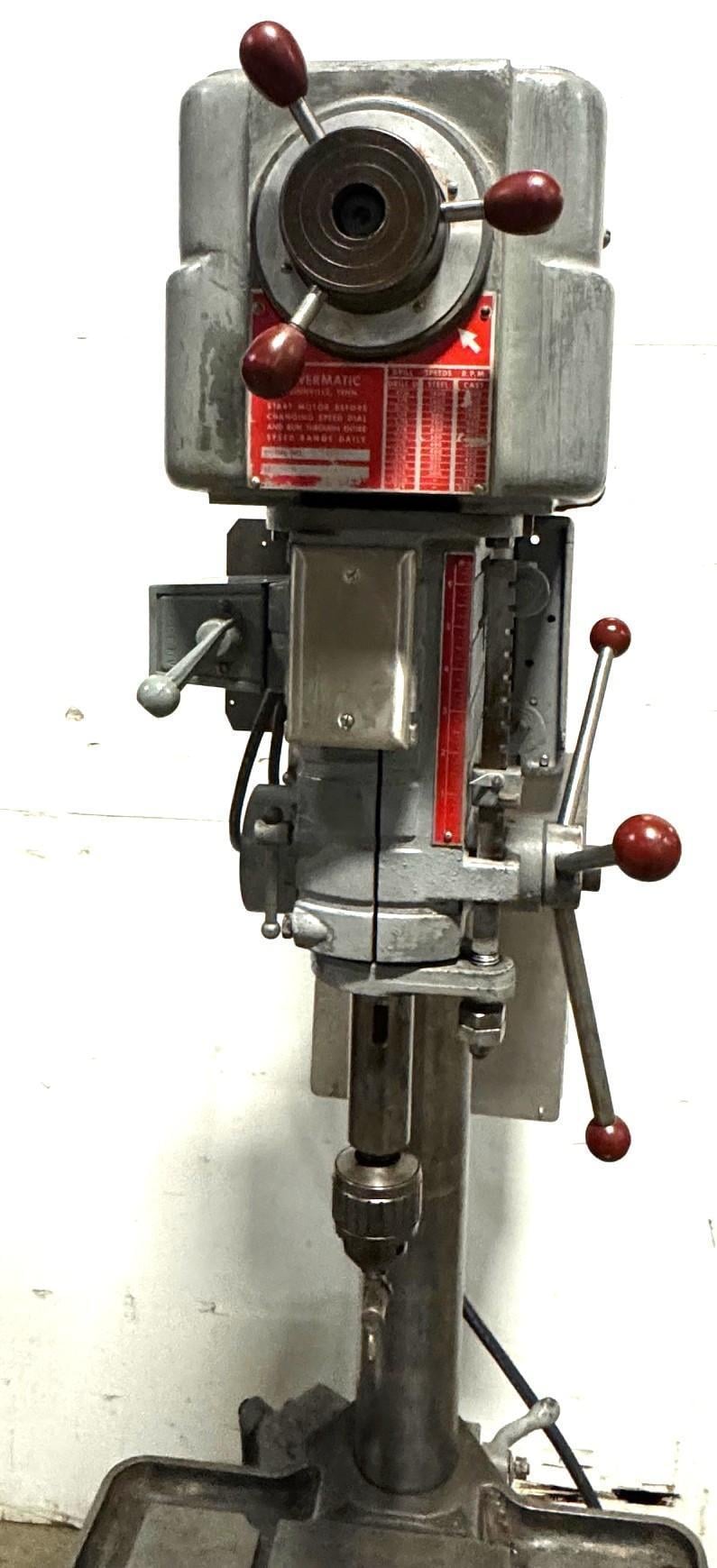 20" Powermatic #1200, heavy duty single spindle drill, 6" stroke, variable speed, #3MT, 22" x19" tbl., 1.5 HP - Image 6