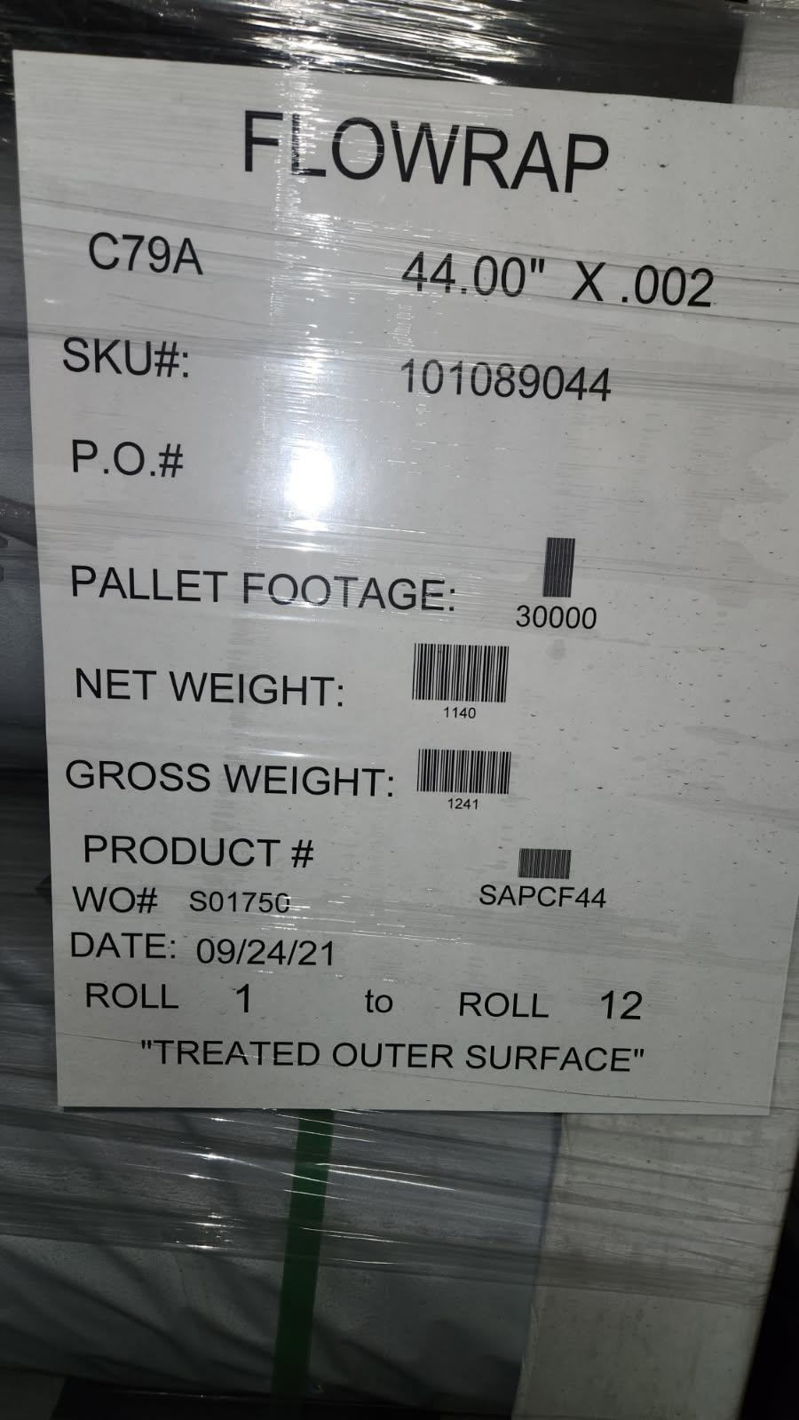 8 Pallets of new shrink film, Sealed Air #Stealthwrap, 2500' rolls, 12 rolls per pallet - Image 4