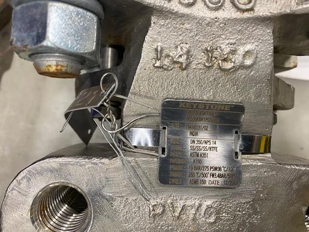 12" Keystone Emerson, Stainless steel butterfly valves (2 available) - Image 2