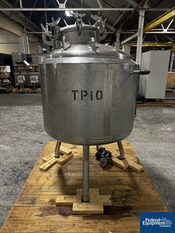 99 gallon DCI Receiver Tank, 316 Stainless Steel, 375 Liter, 32" diameter x 24" straight side, dish top & - Image 5