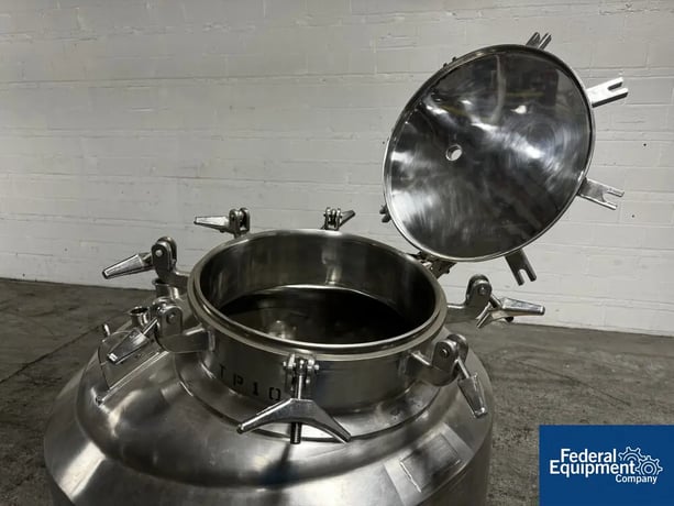 99 gallon DCI Receiver Tank, 316 Stainless Steel, 375 Liter, 32" diameter x 24" straight side, dish top & - Image 8