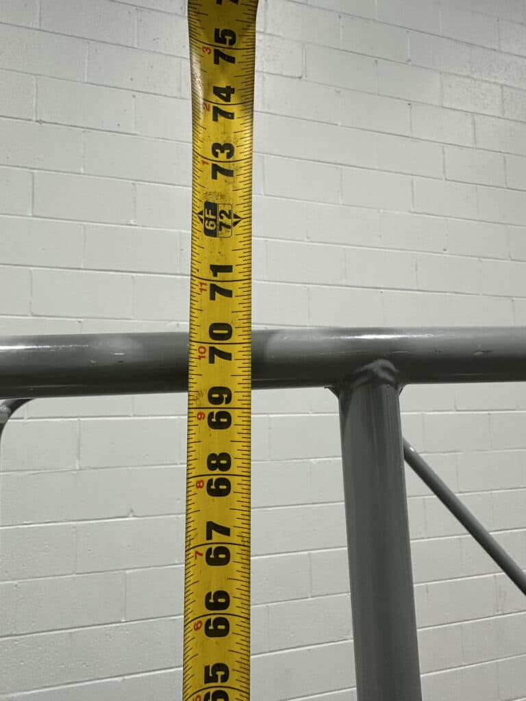 4 Step U-Line, rolling steel staircase ladder, 800 lb. capacity, 50° ladder incline, with work platform - Image 8