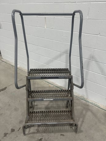3 Step Cotterman, rolling steel staircase ladder, 350 lb. capacity, (2 available) - Image 3
