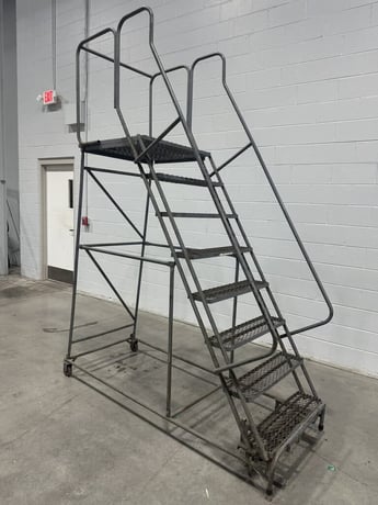 8 Step Cotterman, rolling steel staircase ladder, 300 lb. capacity - Image 2