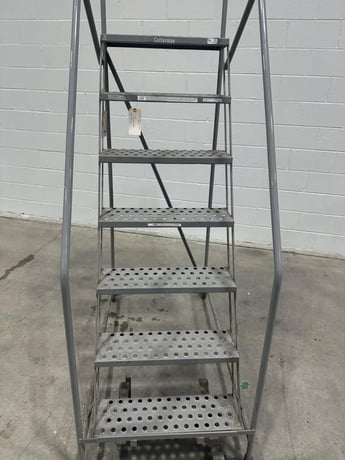 7 Step Cotterman, rolling steel staircase ladder, 450 lb. capacity, 59° ladder incline - Image 3