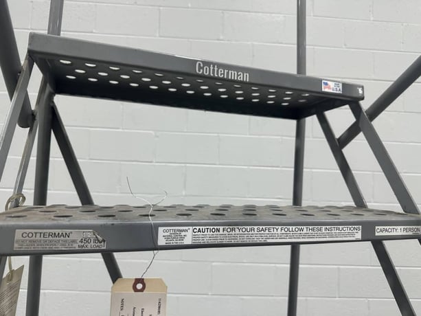 7 Step Cotterman, rolling steel staircase ladder, 450 lb. capacity, 59° ladder incline - Image 4