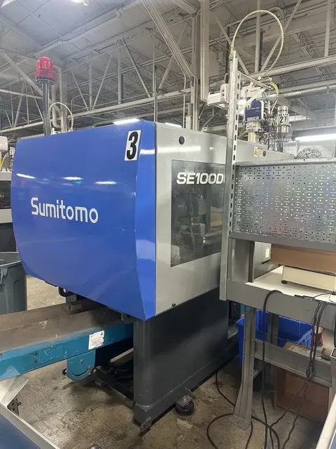 110 Ton, 4.8 oz., Sumitomo #SE100DUZ-C250M, horizontal plastic injection molder, 29.92" daylight, 18.11" x - Image 1