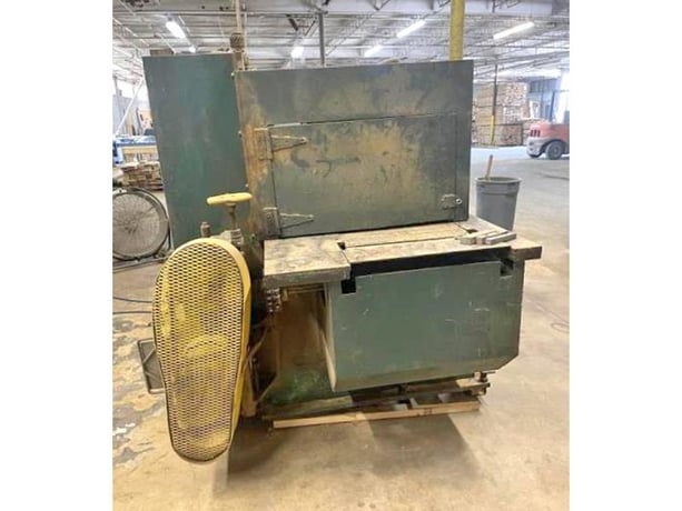 3.5" Mereen Johnson #419-DC, multi blade dip chain gang rip saw, 19" arbor, 14" diameter tooling - Image 4