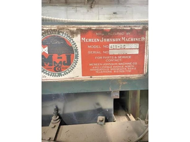 3.5" Mereen Johnson #419-DC, multi blade dip chain gang rip saw, 19" arbor, 14" diameter tooling - Image 5