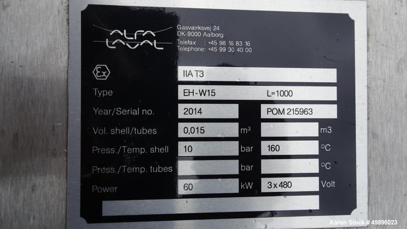 Alfa Laval #EH-W15, Heat Exchanger with Control Panel, 60kW, 10 Bar, 2014 - Image 3