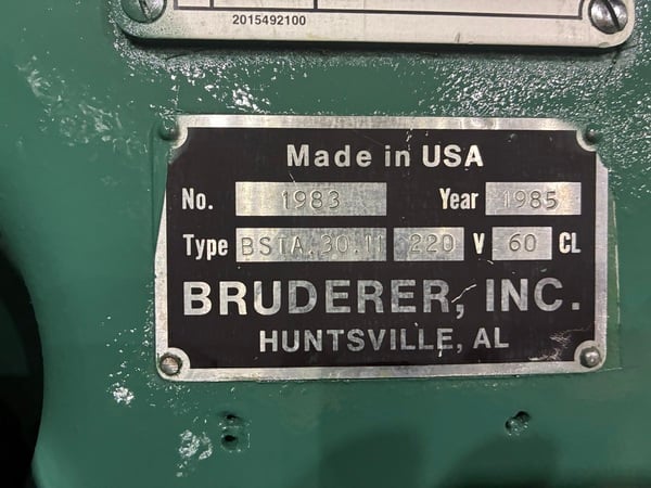 30 Ton, Bruderer #BSTA30II, 1.5" stroke, 9.17"Shut Height, 2" adjustment, 20.86"LR x 20.86"FB bed area - Image 2