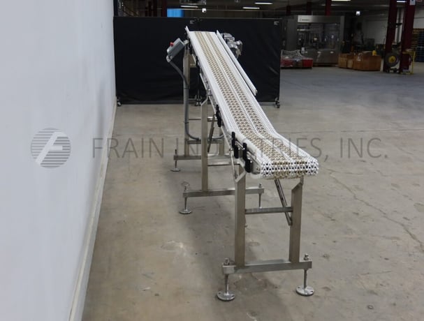 12" wide x 11.9' long, Span Tech, Stainless steel, flexlink inclined conveyor, adjustable guide rail, 3/4 HP - Image 2