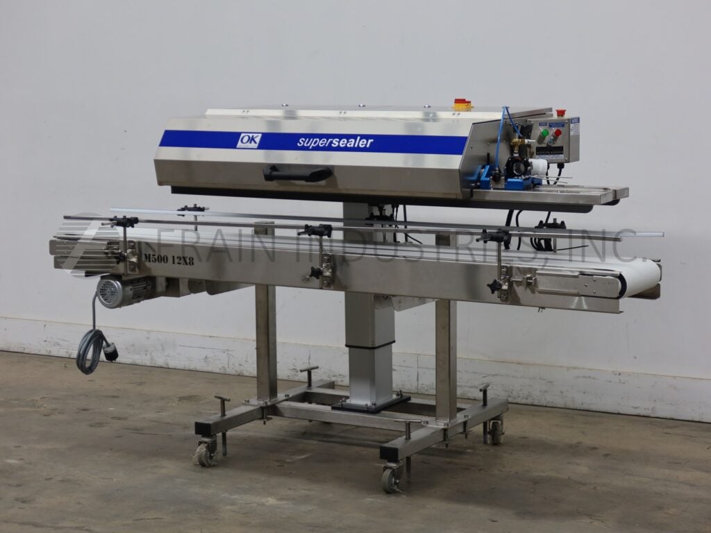 OK Ok International #SB40, automatic, in line, band style bag sealer, 0-840 inches per minute - Image 1
