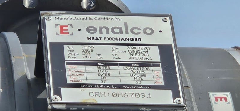 Enalco #390A/TE RVS, exhaust gas heat exchanger, 2018 - Image 2