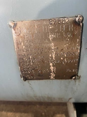 25 HP Worthington, tank mounted air compressor, 180 psi, 1765 RPM, 230/460 V., 120 gallon tank, 1978 - Image 9
