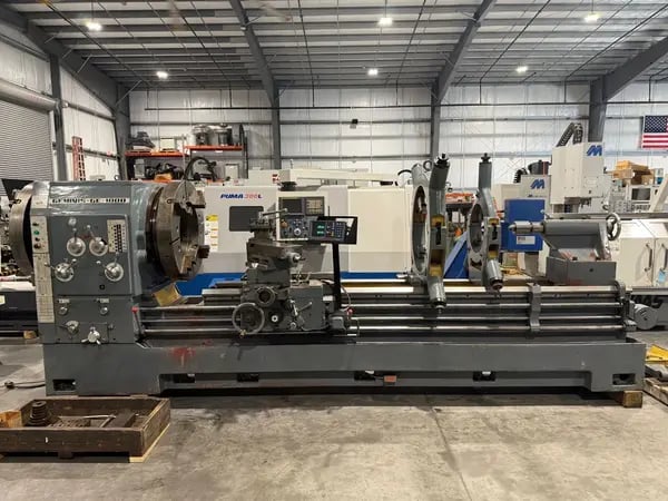39"/48" x 120" Geminis Republic-Lagun #GE-1000, hollow spindle engine lathe, 35" 4-jaw chucks, 20.25"bore - Image 2