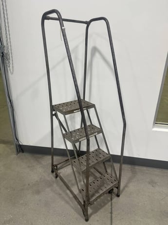 20" width x 75" H x 30" L, Rolling metal staircase ladders (6 available) - Image 3