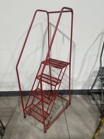 20" width x 75" H x 30" L, Rolling metal staircase ladders (6 available) - Image 5