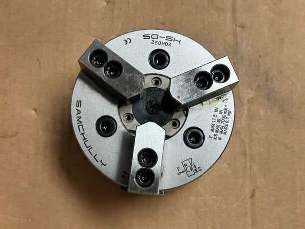 5" Samchully #HS-05, high speed 3-jaw hydraulic power chuck - Image 2