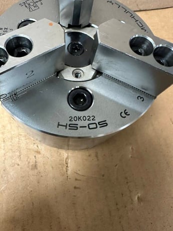 5" Samchully #HS-05, high speed 3-jaw hydraulic power chuck - Image 3