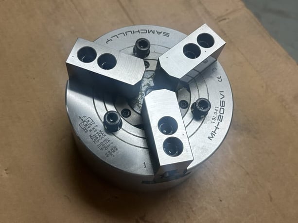 6" Samchully #MH-206V1, high speed 3-jaw hydraulic power chuck - Image 2