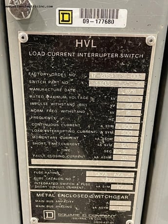 600 Amp. Square D, 5 KV Load Interrupter Switch N1 - Image 4