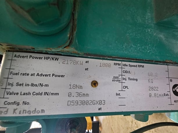 2000 KW Cummins #2000DQKC-628, diesel generator, 2500 KVA, 13800 Volts, 566 hours - Image 4