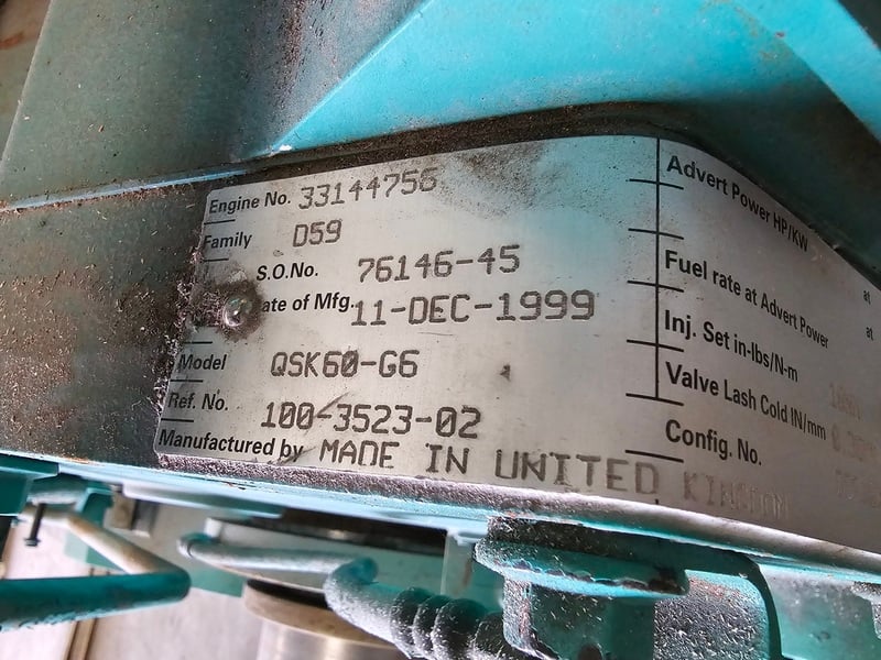 2000 KW Cummins #2000DQKC-628, diesel generator, 2500 KVA, 13800 Volts, 581 hours - Image 2