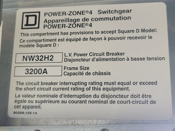 Square D #Power-Zone-4, switchgear with 2x circuit breaker NW32H3, 3200 amp, 600 Volts - Image 2