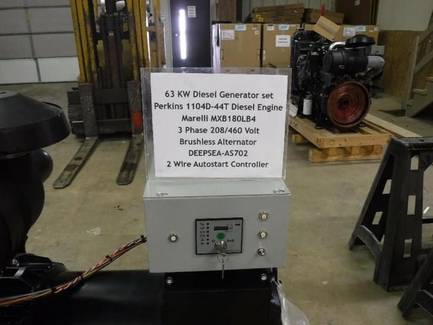 60 KW Perkins #1104, Generator set, DeepSea AS702 ctrl, open frame, warranty - Image 3