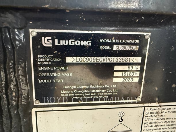 Liugong 909ECR, Mini Excavator, 144 hours, S/N: LGC909ECVPC133581, 2023 - Image 6