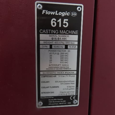 Rio Grande Neutec #FlowLogic-615, casting machine w/RC-10CE recirculating cooler - Image 2