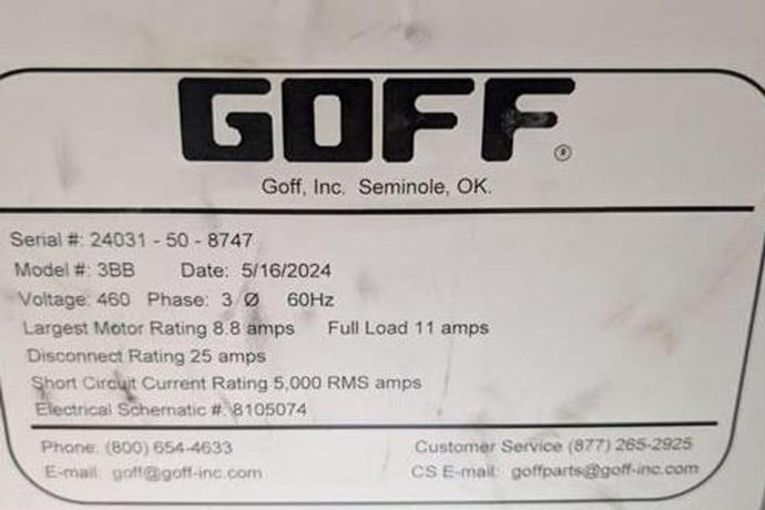 3 cu.ft. Goff #3BB, rubber belt tumblast, 7.5 HP wheel, shot trap, dust collection system, upgraded pneumatic - Image 6