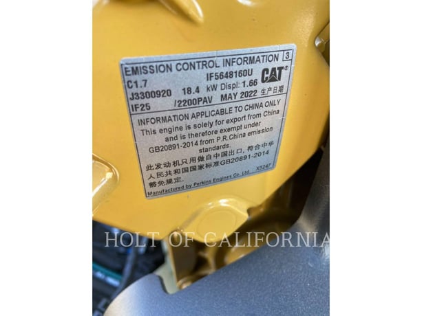 Caterpillar CB2.5 GC, Compactor, 486 hours, S/N: 64000214, 2022 - Image 8