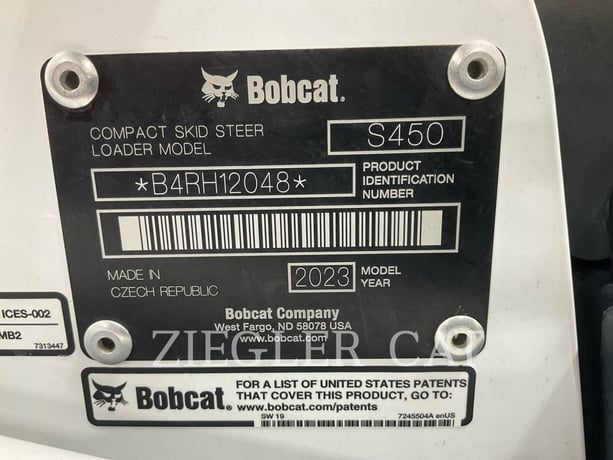 Bobcat S 450, Skid Steer Loader, 2427 hours, S/N: B4RH12048, 2023 - Image 6