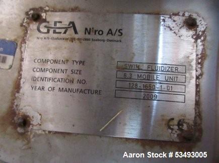 GEA Niro #Swirl-Fluidizer, Agitated Flash Dryer, 55 kg/hr Evaporation, Stainless Steel, Skid, NG/LP, 2009 - Image 3