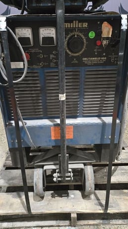 450 Amps, Miller #Deltaweld-450, arc welder with wire feeder & cart - Image 3