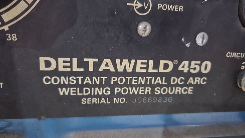 450 Amps, Miller #Deltaweld-450, arc welder with wire feeder & cart - Image 8