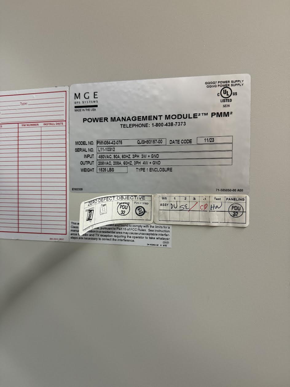 75 KVA MGE #PMN084-42-075, PDU, 3 Phase, 90/208 Amps, 480 x 208 V, 2023 - Image 9