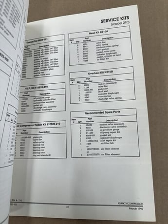 Ome Quincy Parts Manual For Qr-25 Series Models 206/210 Compressors 50197-102 - Image 2