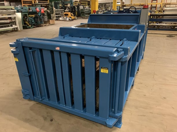60" x 48" x 30" Excel #EX-60, automatic manual tie baler with conveyor, 54" x 35" feed opening - Image 3