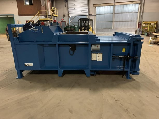 60" x 48" x 30" Excel #EX-60, automatic manual tie baler with conveyor, 54" x 35" feed opening - Image 7