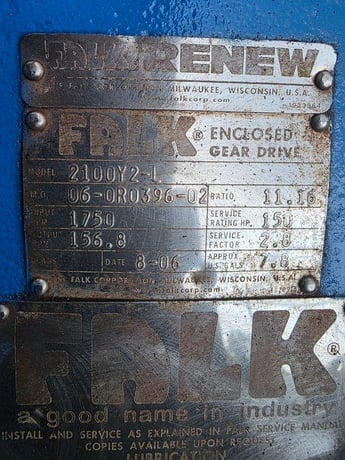 100 HP @ 1750 RPM, Falk #2100Y2-L parallel, 11.16:1 ratio (2 available) - Image 5