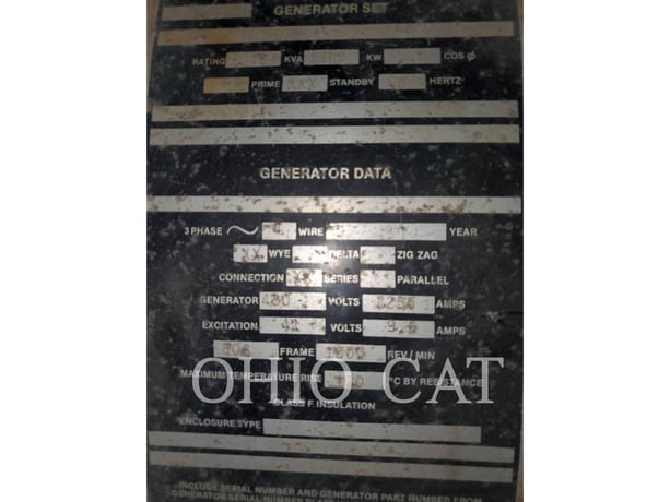 1500 KW Caterpillar #3512, stationary diesel generator set, 480 Volts, 1800 RPM, 472 hours, 1990 - Image 4