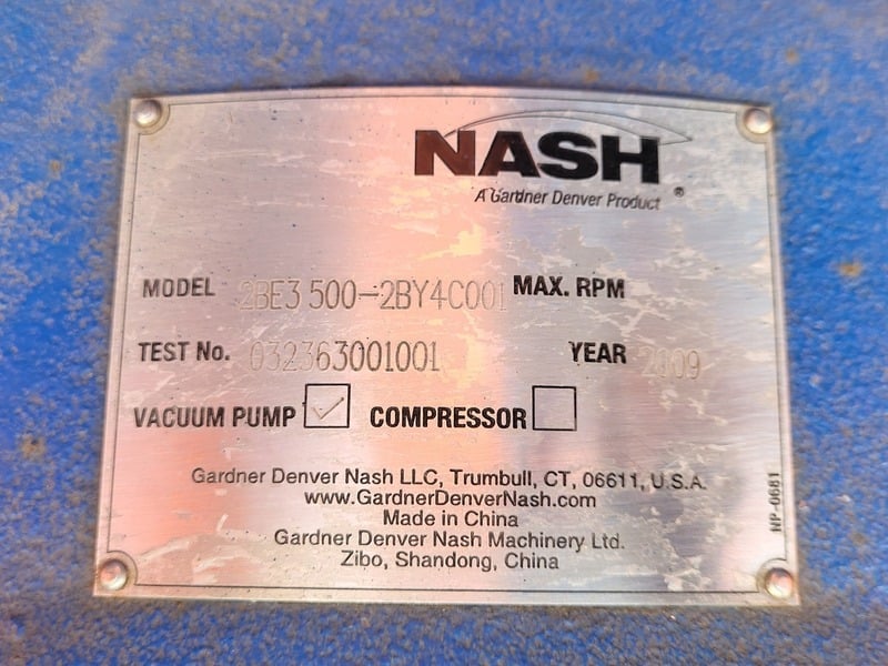 Nash #2BE3-500-2BY4COOL, liquid ring vacuum pump, 400 HP, 1185 RPM, Cast iron, 2009 - Image 2