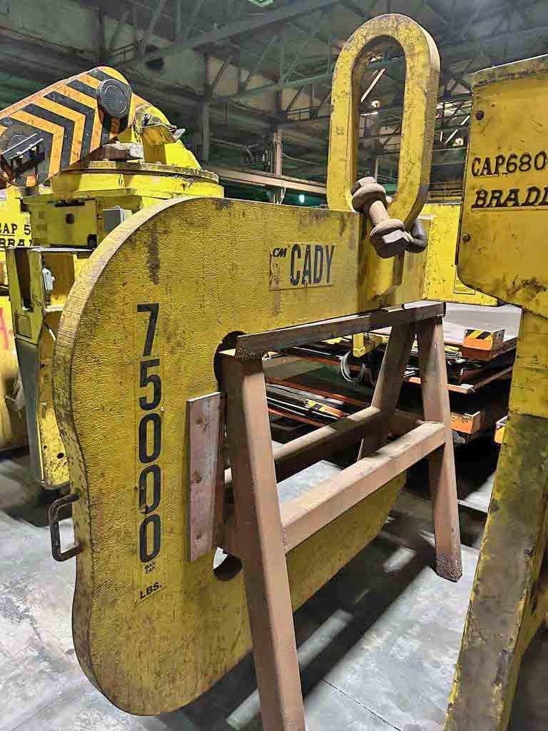 75000 lb. Cady, 57" long arm, 30" throat, 20" ID, parking stand - Image 2