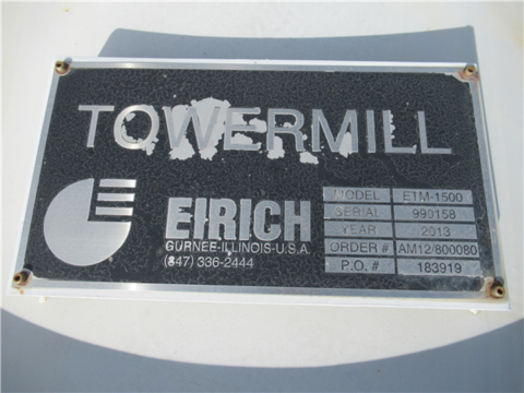 Nippom Nippon, Eirich #ETM-1500, Towermill, 1500 HP, unused - Image 7