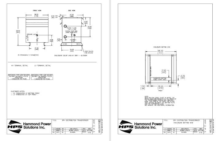 75 KVA 208 Delta Primary, 480Y/277 Secondary, Hammond SG3A0075BK, Nema 3R, step up, Dry Type, new - Image 4